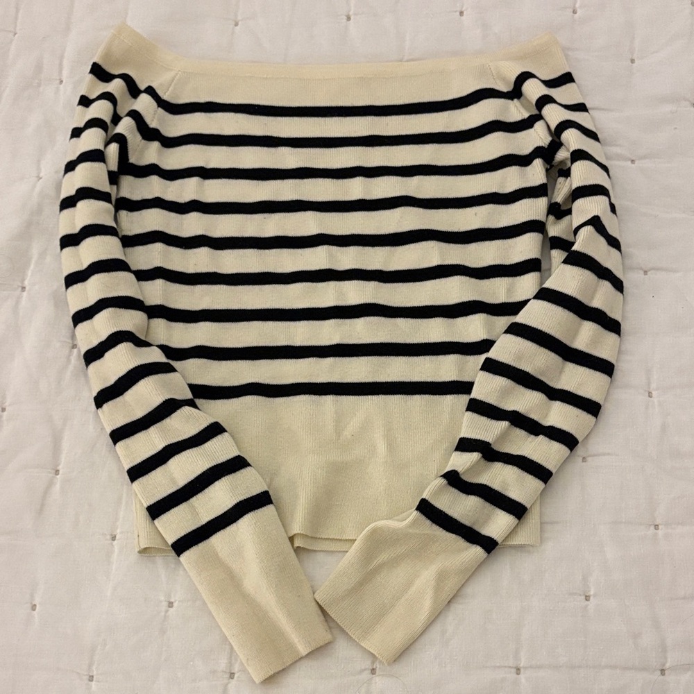 Striped Off-Shoulder Sweater